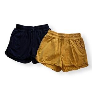 Tea Collection navy & yellow pom shorts bundle